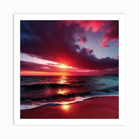 Sunset At The Beach 244 Art Print