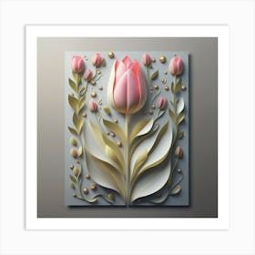 3d Tulips Art Print