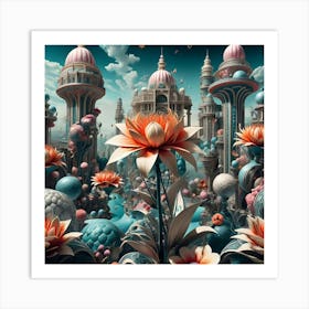 Surreal Exotic Flower 2 Art Print