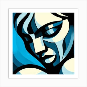 Abstract cubist of woman's face Art Print