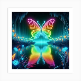 Neon Butterfly 2 Art Print