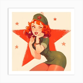 Cute Anime Communist Girl Art Print