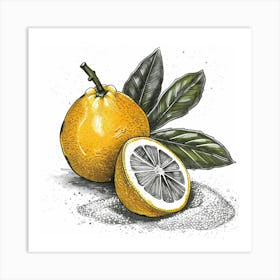 Lemons And Leaves Art Print