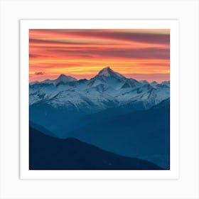 Sunset In The Alps Art Print