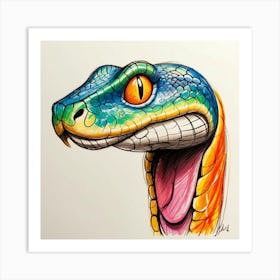 Head Of A Snake Art Print