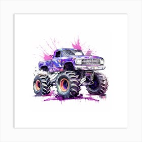 Purple Monster Truck Art Print