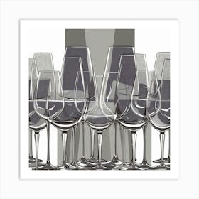 A Captivating Illustration Of Grey Wine Glasses Ar Nyy9xpiurjemefxd Rrtng Agrku1mctd Ekcqxv Ionq Art Print