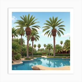 Palm Trees At The Resort Art Print