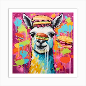 Burger Llama 1 Art Print