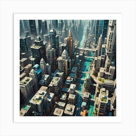 Futuristic Cityscape Art Print