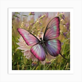 Butterfly In A Field Art Print