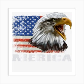 Trending Merica Eagle 4th Of July American Flag Art Print