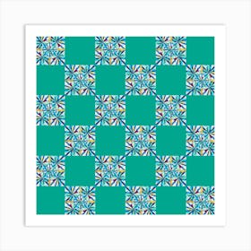 Abstract Pinwheel Checkerboard Art Print