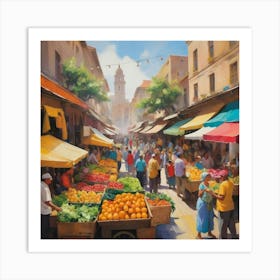 Market Stalls Paintings Art Print Art Print