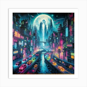 Neon City Art Print