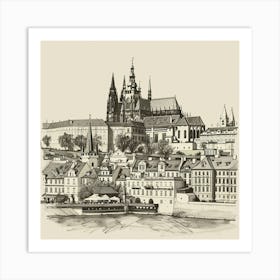 A Prague Castle In Prague Hand Drawn Sketch Illu 1720028371 2 Art Print