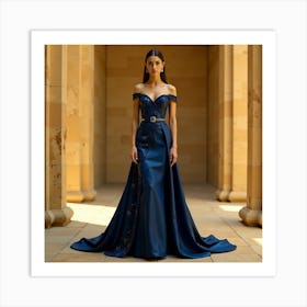 Blue Evening Gown 3 Art Print