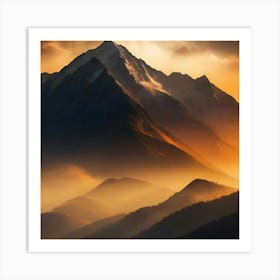 Sunrise In The Mountains 1 Art Print