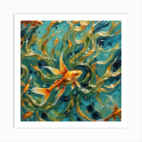 Abstract Goldfish Art Print