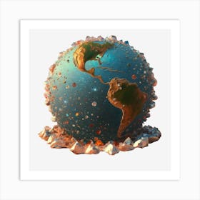 Earth With A Virus Art Print