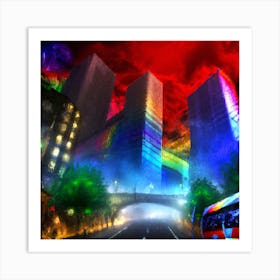 Rainbow City Art Print