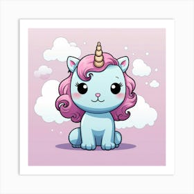 Unicorn With Rainbow Mane 4 Art Print