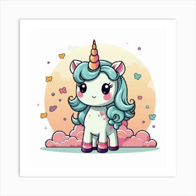 Cute Unicorn 786 Art Print