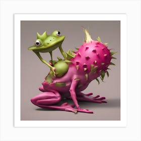 Frog And Lizard Art Print