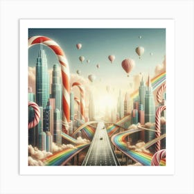 Candy Cane City Art Print