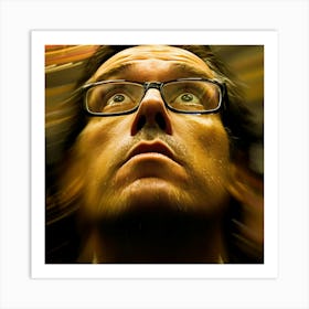 Man In Glasses Art Print