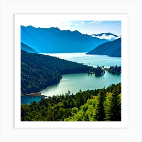 Lake And Mountains Art Print