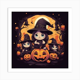 Halloween Witches Art Print