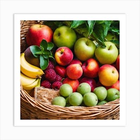 Fresh Fruit Basket Art Print