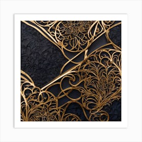 Gold And Black Art Print