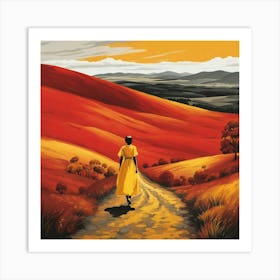 Woman In Yellow Art Print