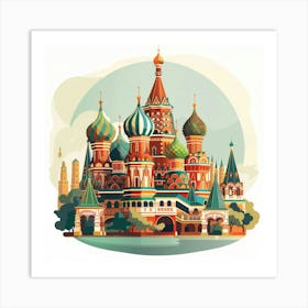 St Basil'S Cathedral In Moscow Art Print