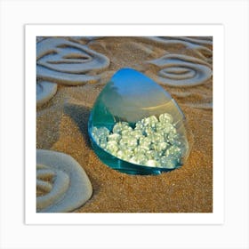 Glass Bowl In The Sand Art Print