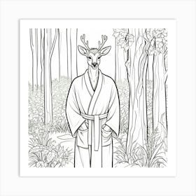 Deer In The Woods 106 Art Print