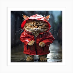 Rainy Day Cat Art Print