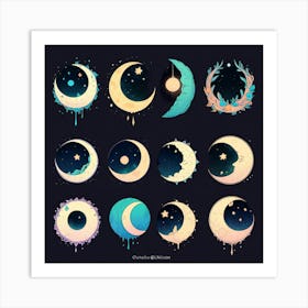 Moon Collection Art Print