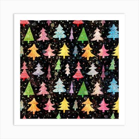 Fun Christmas Trees Adoxali Art Print