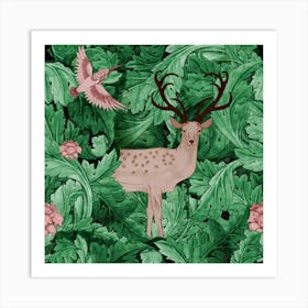 Deer And Hummingbird 1 Art Print