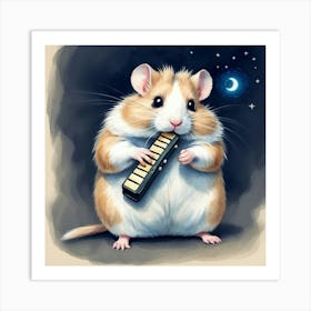 Hamster Playing Piano 3 Art Print