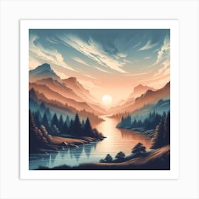 Landscape Painting 12 Art Print