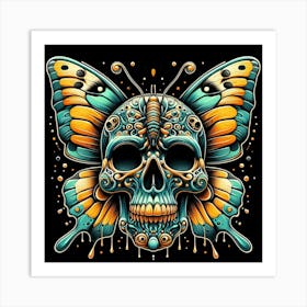 Skull Butterfly Art Art Print