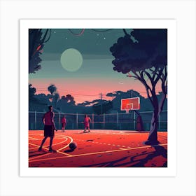 A Basketball Match Lofi Illustration 1718670951 4 Art Print