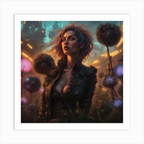 Dark Dandelion Art Print