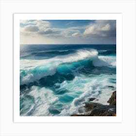 Ocean Waves Crashing 1 Art Print