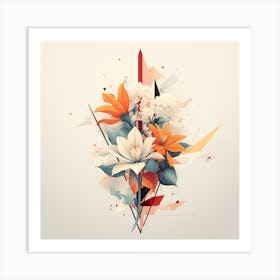 Abstract Flowers 1 Art Print