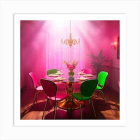 Pink Dining Room 1 Art Print